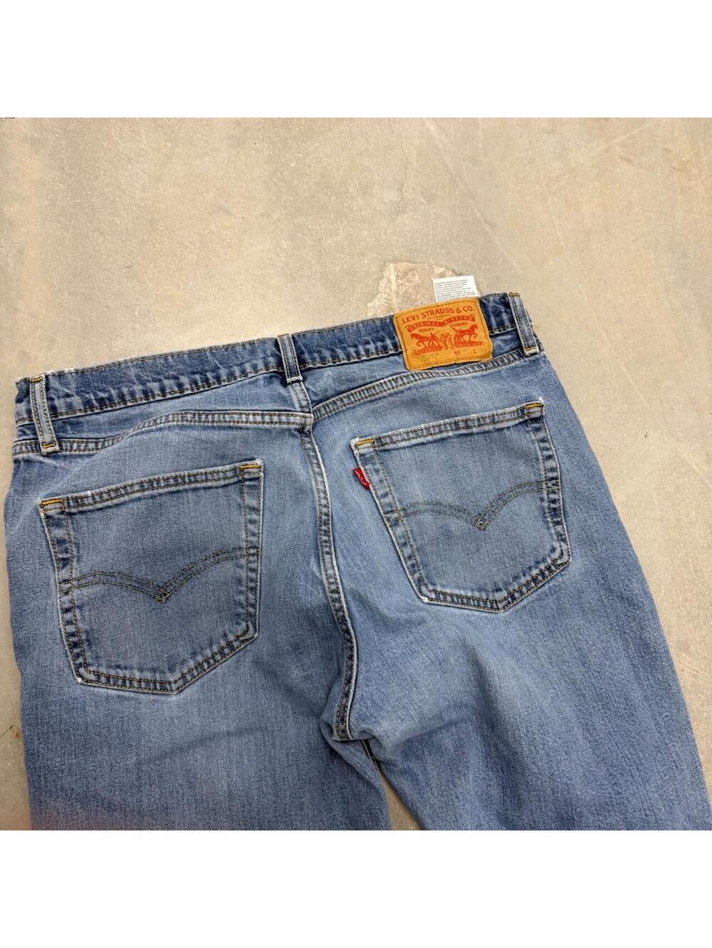 Y2K Men's Levi's Strauss 511 Distressed Navy Blue Slim Jeans 36x34